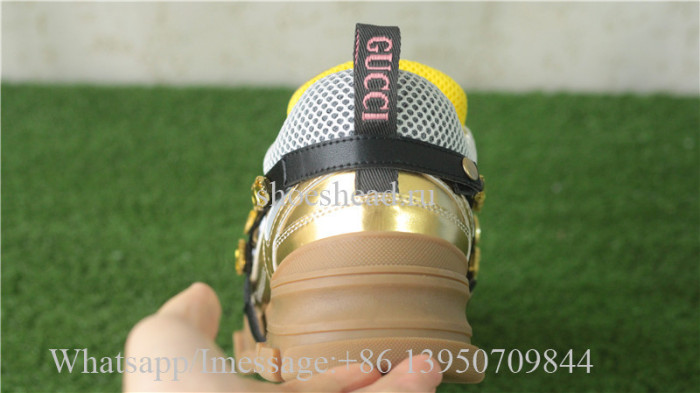 Gucci Flashtrek Sneaker With Removable Crystals Golden