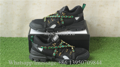 Gucci Flashtrek Sneaker With Removable Crystals Black