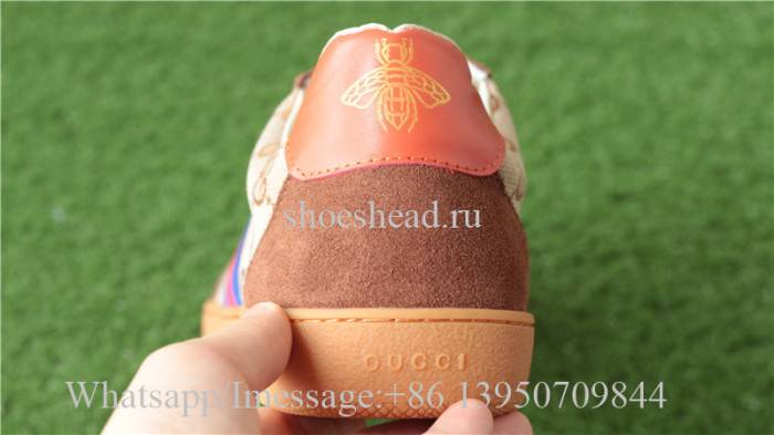 Gucci Ace Embroidered Brown Blue Red