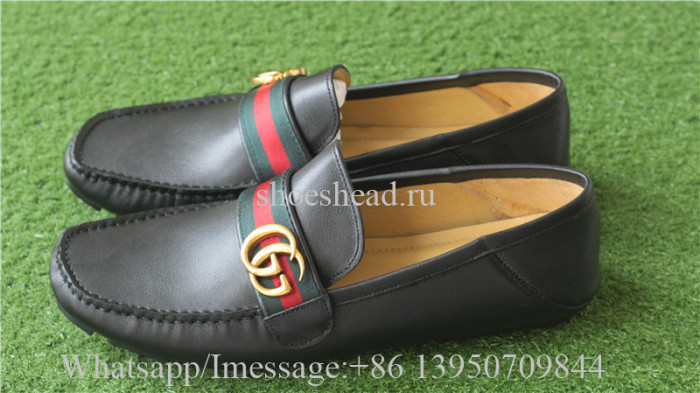 Gucci Loafer Shoes Black Leather