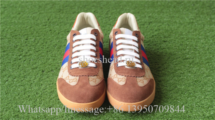 Gucci Ace Embroidered Brown Blue Red