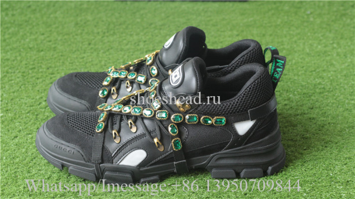 Gucci Flashtrek Sneaker With Removable Crystals Black