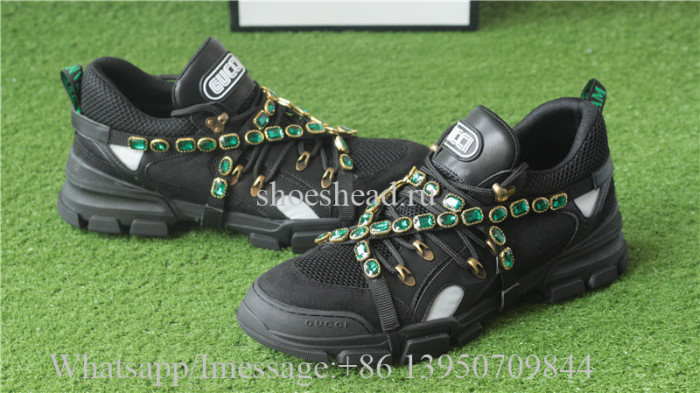 Gucci Flashtrek Sneaker With Removable Crystals Black