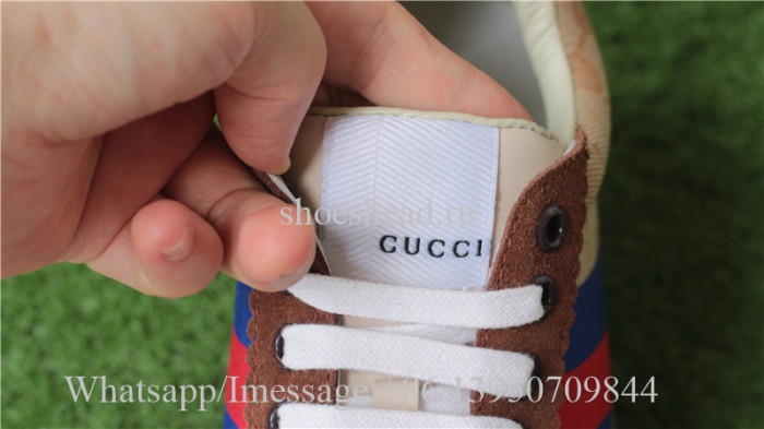 Gucci Ace Embroidered Brown Blue Red