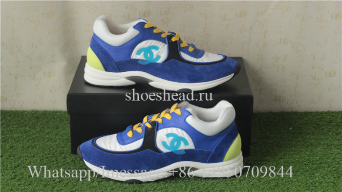 Chanel Sneaker Blue Suede Yellow White