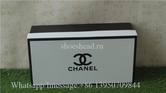 Chanel Beige Lambskin Leather Black Heel