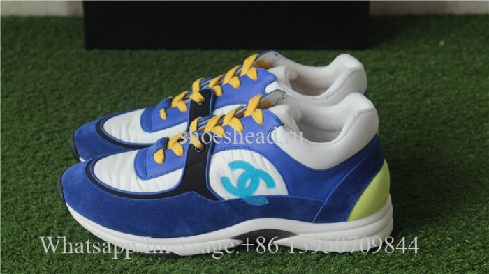 Chanel Sneaker Blue Suede Yellow White
