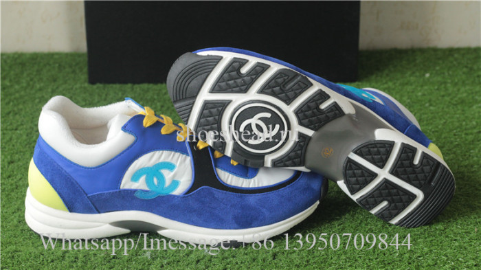 Chanel Sneaker Blue Suede Yellow White