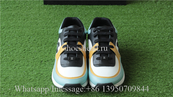 Chanel Sneaker Black White Yellow Light Blue