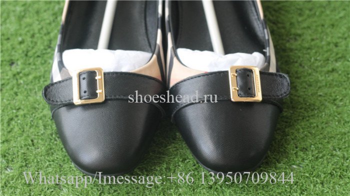Burberry 18FW Flat Fashion Plaid Cloth Women Shoes
