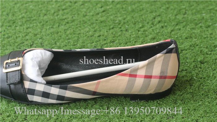 Burberry 18FW Flat Fashion Plaid Cloth Women Shoes