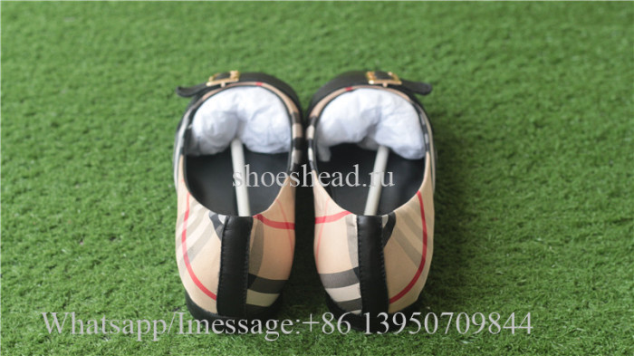 Burberry 18FW Flat Fashion Plaid Cloth Women Shoes