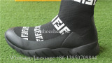 Fendi FF Print Sock Boot Sneakers Black