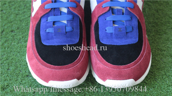 Chanel Suede Low Sneaker Blue Black Red