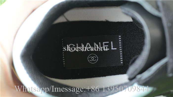 Chanel Sneaker Black White Yellow Light Blue