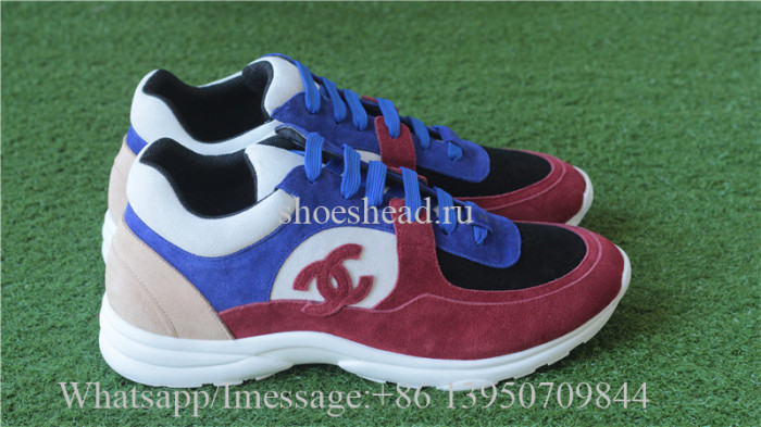 Chanel Suede Low Sneaker Blue Black Red