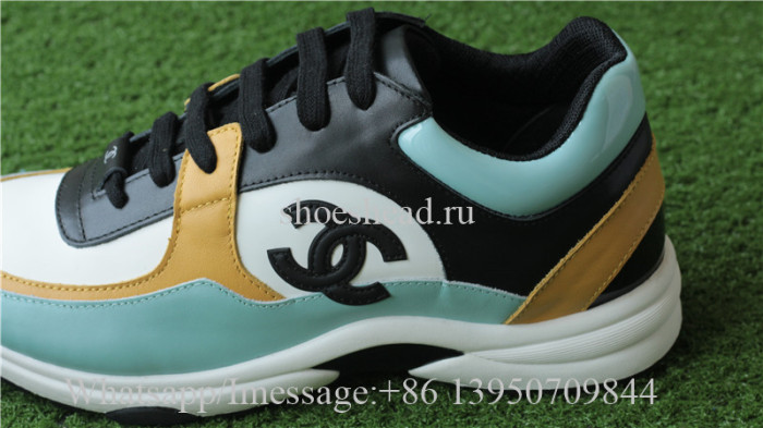 Chanel Sneaker Black White Yellow Light Blue