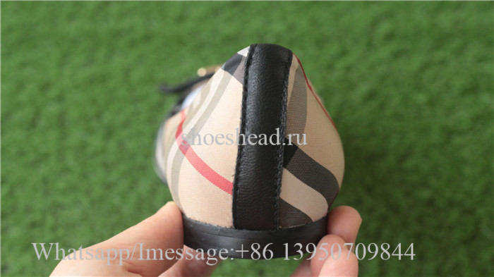Burberry 18FW Flat Fashion Plaid Cloth Women Shoes