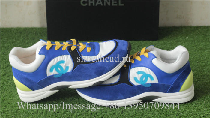 Chanel Sneaker Blue Suede Yellow White