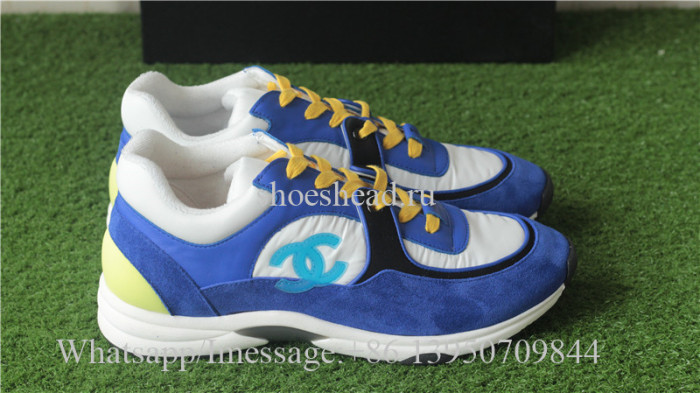 Chanel Sneaker Blue Suede Yellow White