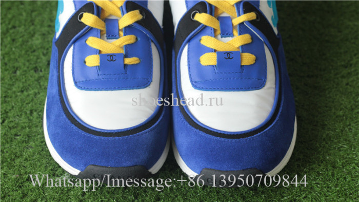 Chanel Sneaker Blue Suede Yellow White