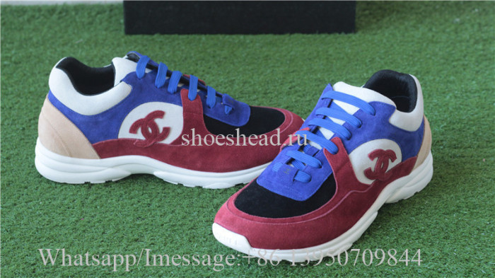 Chanel Suede Low Sneaker Blue Black Red