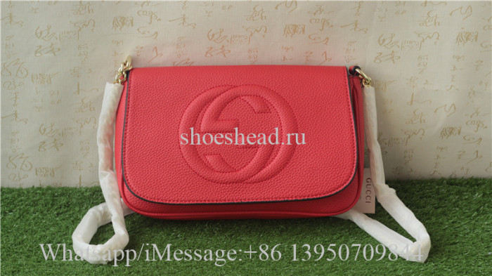 Gucci Red Soho Leather Chain Shoulder Bag