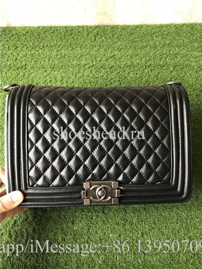 Chanel Boy Bag With Quilted Chevron Flap