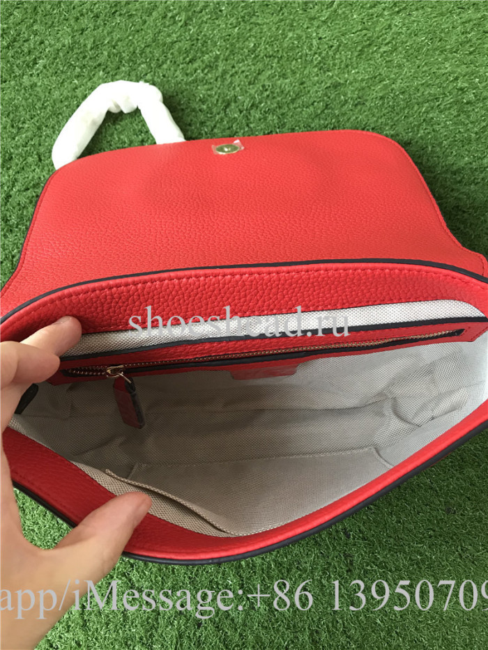 Gucci Red Soho Leather Chain Shoulder Bag