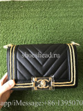 Orignal Version Chanel Calfskin Chain Handbag Black