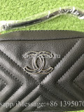 Chanel Monogram Black Leather Shoulder Bag