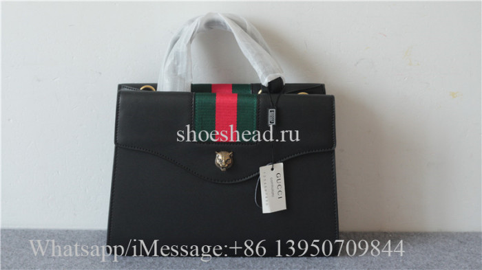 Gucci Monogram Black Leather Bag