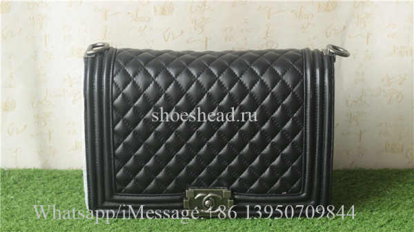 Chanel Boy Bag With Quilted Chevron Flap