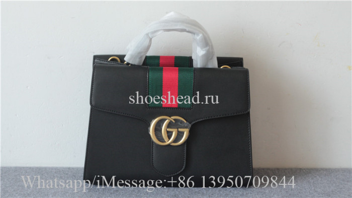 Gucci Monogram Black Leather Bag