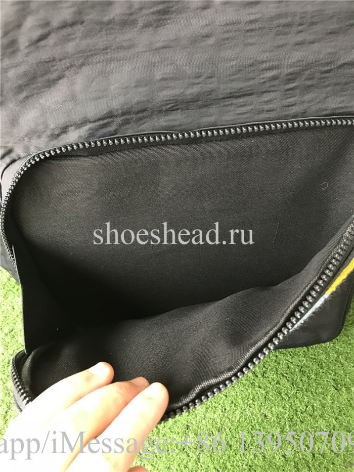 Gucci Backpack Canvas Splice Nylon Loved Black