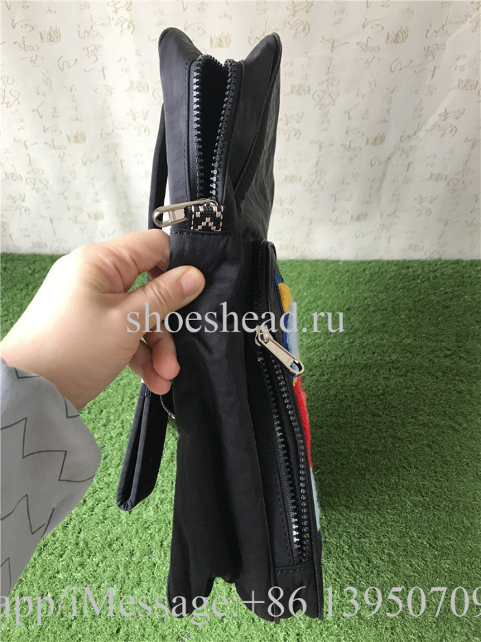 Gucci Backpack Canvas Splice Nylon Loved Black