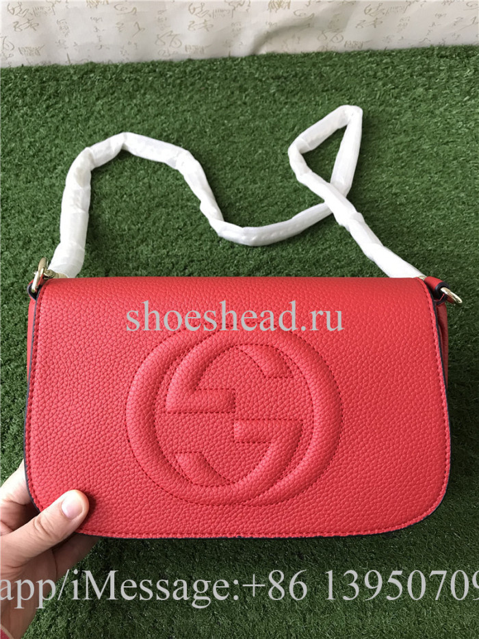 Gucci Red Soho Leather Chain Shoulder Bag
