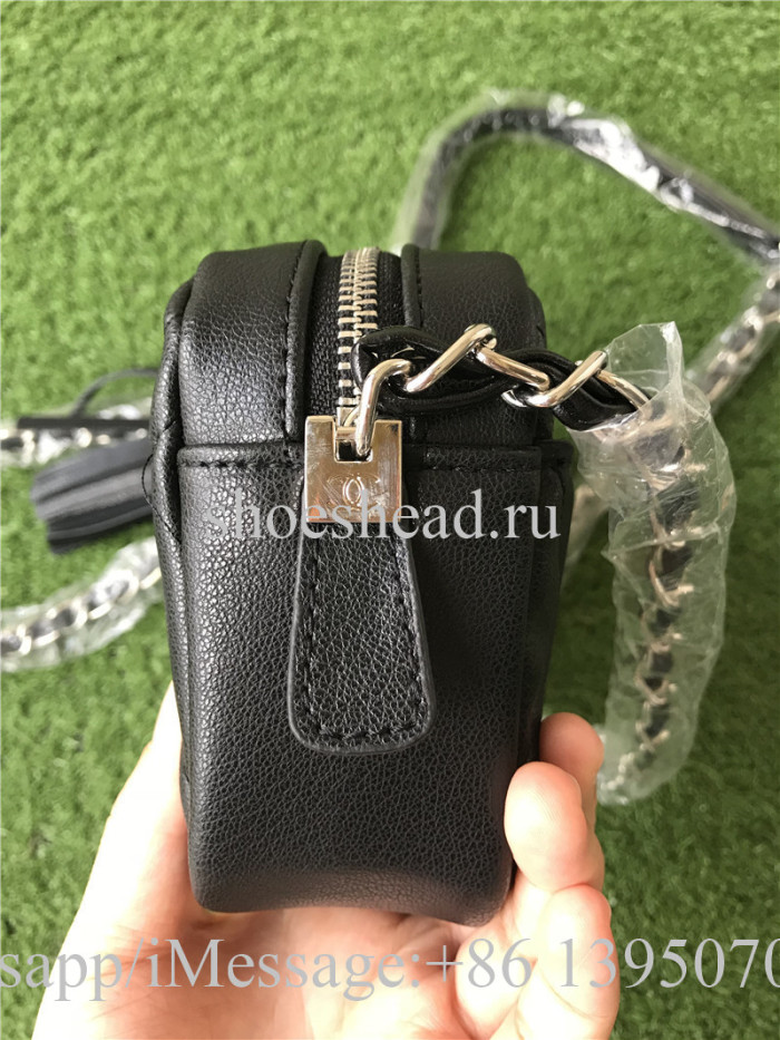 Chanel Monogram Black Leather Shoulder Bag