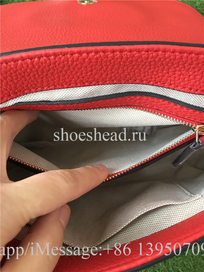 Gucci Red Soho Leather Chain Shoulder Bag