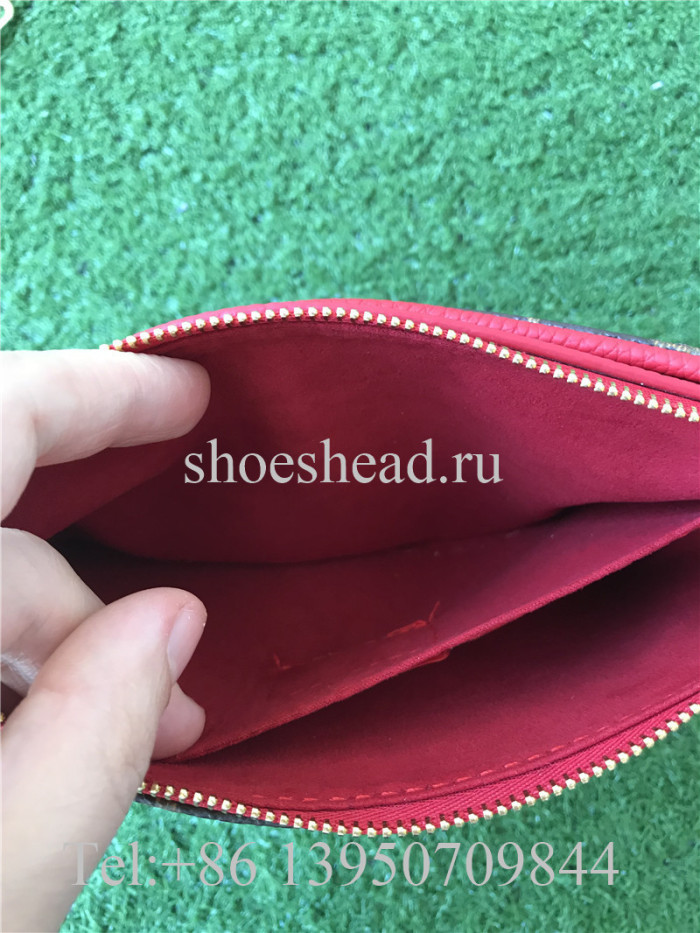 Louis Vuitton Pochette Brown Red Mini Bag