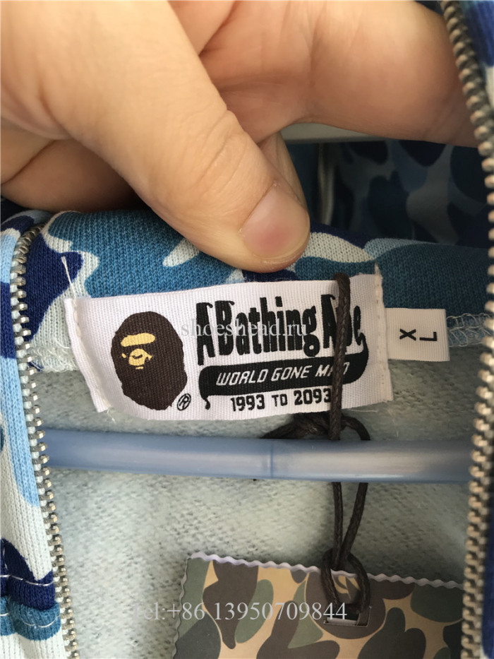 A Bathing Bape Shark Navy Blue Hoodie