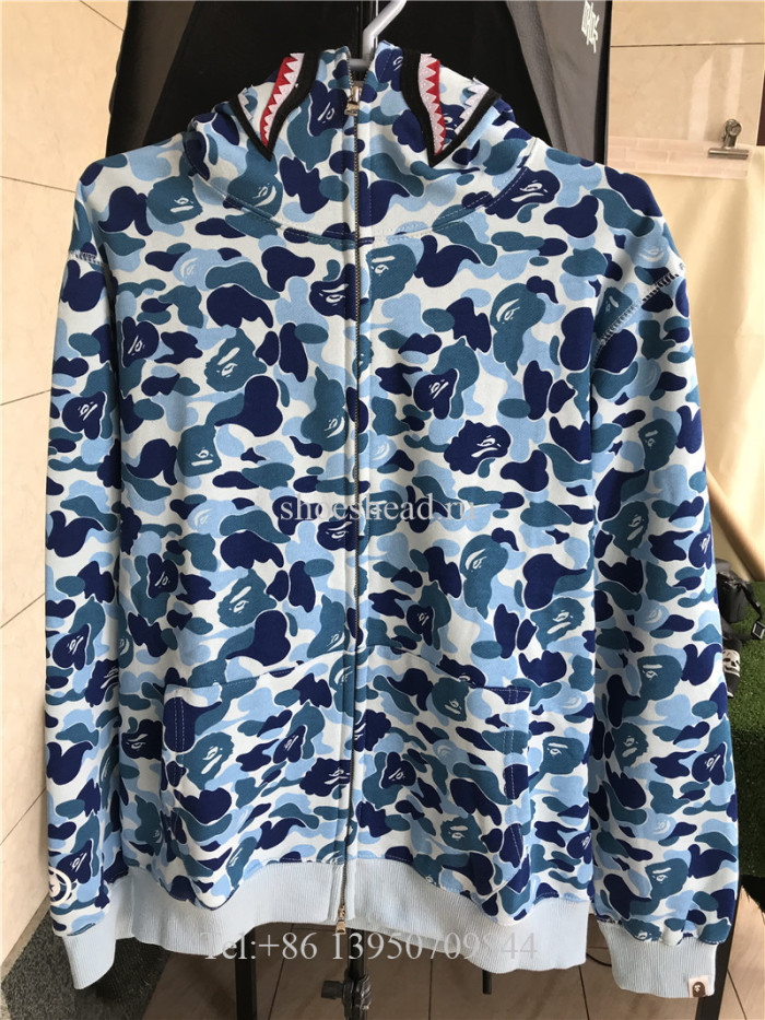 A Bathing Bape Shark Navy Blue Hoodie