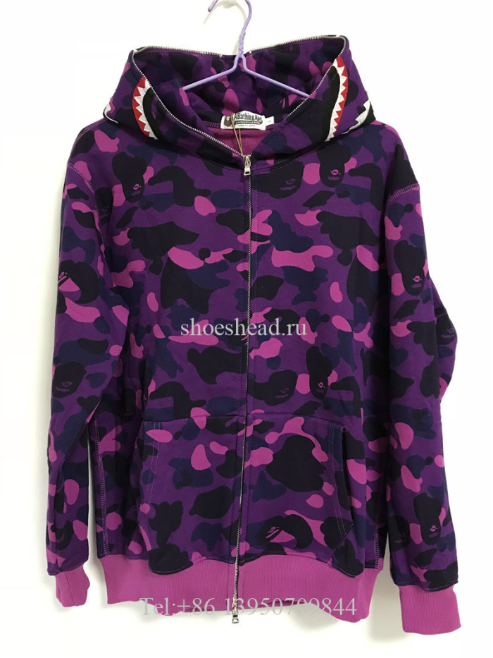 A Bathing Ape Bape Purple Camo Shark Hoodie