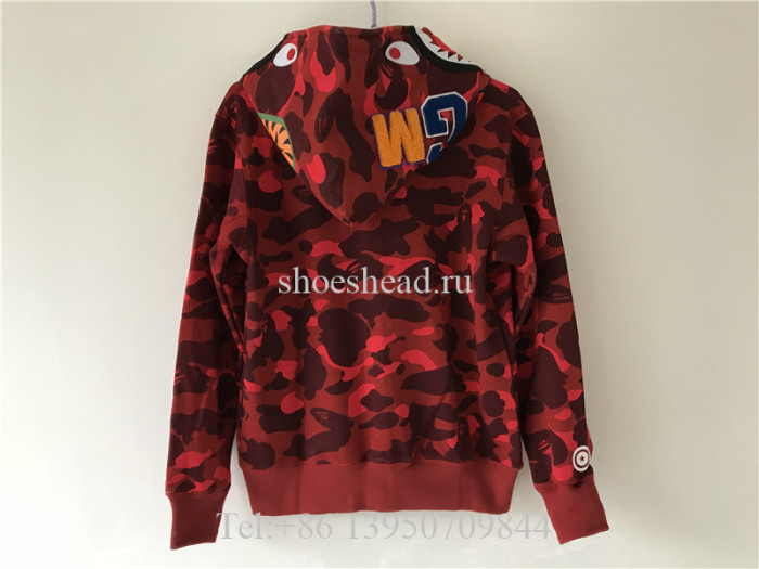 A Bathing Ape Bape Camo Red Hoodie