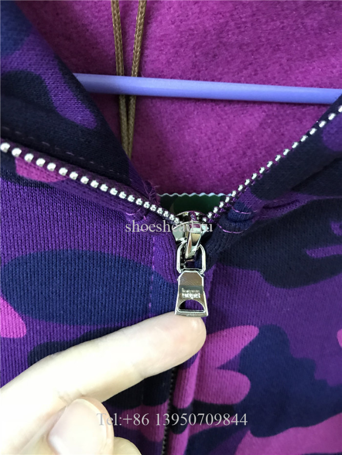 A Bathing Ape Bape Purple Camo Shark Hoodie