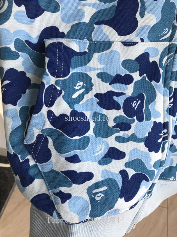 A Bathing Bape Shark Navy Blue Hoodie