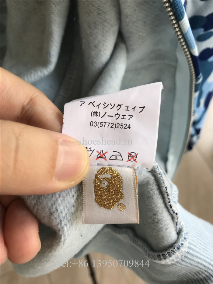 A Bathing Bape Shark Navy Blue Hoodie