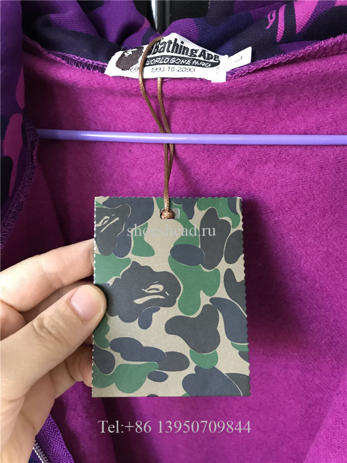 A Bathing Ape Bape Purple Camo Shark Hoodie