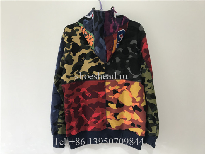 Bape Mix Camo Shark Hoodie Multi
