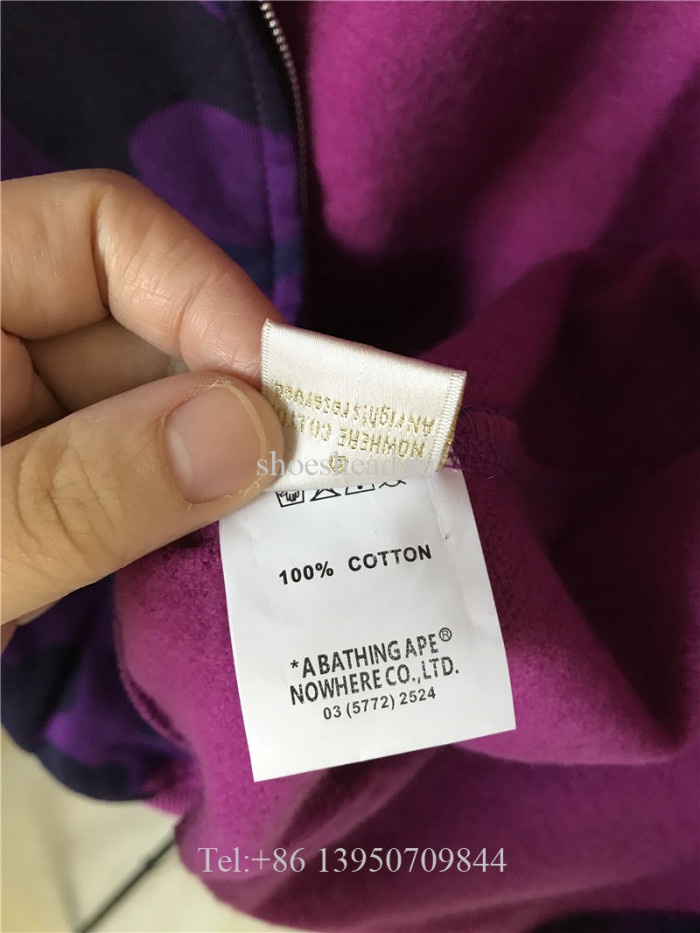 A Bathing Ape Bape Purple Camo Shark Hoodie